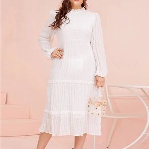 NWOT Shein Plus Lantern Sleeve Frill trim crinkle